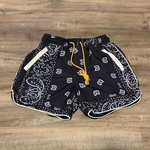 Rhude Black and White Paisley Men’s Size M Shorts